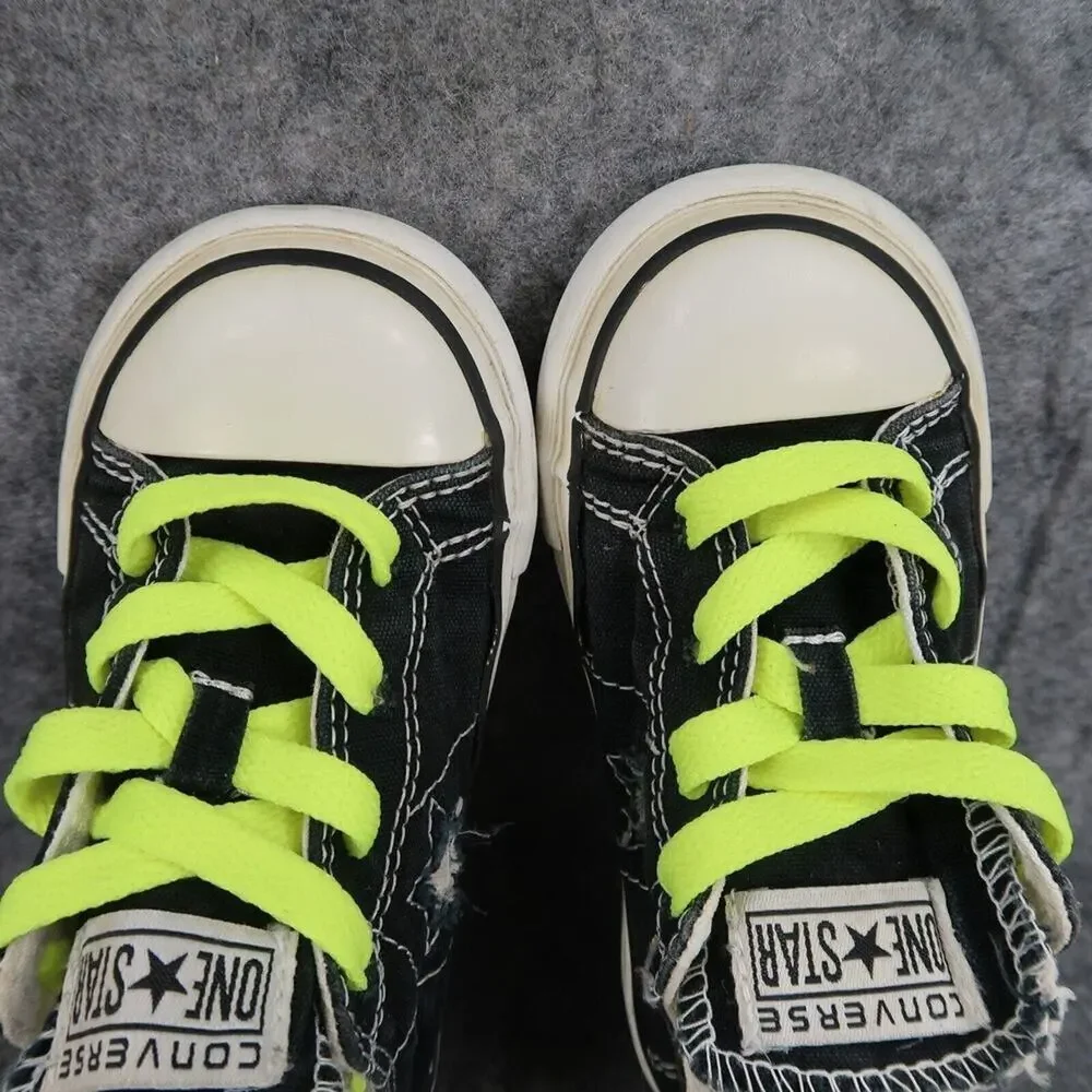 Converse Shoes Toddler 8 Sneakers One Star Casual Baby Infant Canvas Black Flat